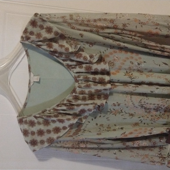 Cato est. 1948 sea green and light brown dress women's size L - Picture 3 of 9